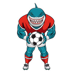 Poster - shark mascot football vector illustration design