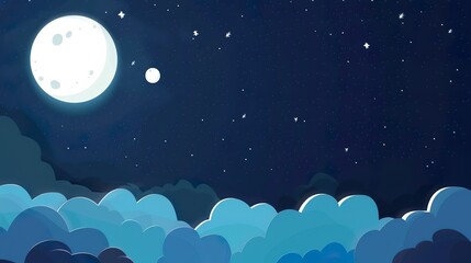 Wall Mural - Background_vector_Blue_night_sky_Space_background