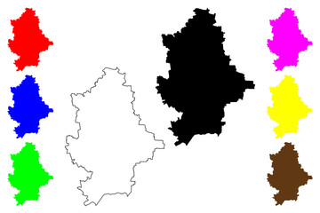  Donetsk Oblast (Administrative divisions of Ukraine, Oblasts of Ukraine) map vector illustration, scribble sketch Donechyna map