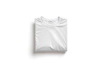 Blank white folded square t-shirt mockup stack, top view