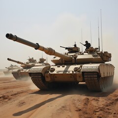 Tanks rolling in the desert