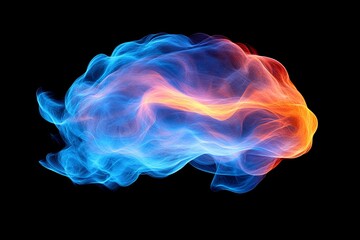 Canvas Print - Electrophysiology temporal lobe cognitive science neuroprosthetics and neuroprosthetics abstract brain floating with glowing neural waves in motion