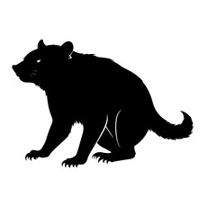 Tasmanian Devil vector silhouette  black color  silhouette solid white background 14