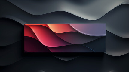 Wall Mural - a black and red abstract painting with a red line, there is space for text.