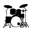 © MstTania - drum kit silhouette vector illustration