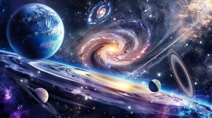 Wall Mural - Planets_Galaxy_Space_background