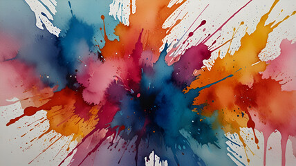 abstract watercolor background with watercolor splashes or Watercolor Burst Background