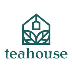 Wall Mural - tea house garden minimalist logo design