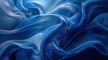 Wall Mural - A flowing abstract blue background with soft waves and gradients presenting a serene atmosphere