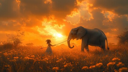 Sticker - Elephant Sunset