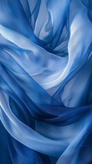 Wall Mural - Flowing blue silk fabric, abstract composition