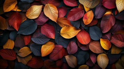 Sticker - A Collection of Vibrant Autumn Leaves in Various Shades of Red, Orange, and Yellow