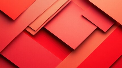 Poster - Abstract Red Geometric Shapes