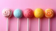 © Julia - Vibrant Assortment of Colorful Lollipops on a Bright Multicolored Background