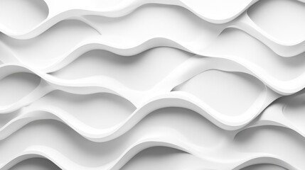 White Geometric Waves. Modern Abstract Design for Creative Interior Wallpaper