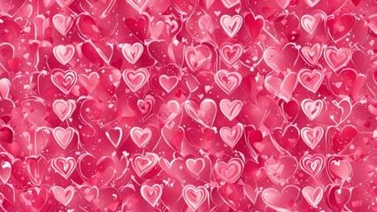 Wall Mural - pink heart shaped confetti