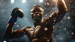 © mahamad - Boxing Glory: Close-up of an African champion celebrating.
