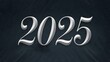 © Maria - A dark blue background with the text '2025' written in large, silver, cursive font. The text has a slight 3D effect.