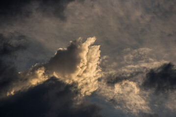 Wonderful clouds in the sky at sunset