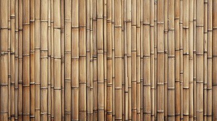 Antique Asian Bamboo Artwork. Abstract Texture of Vintage Bamboo Mat on Wall