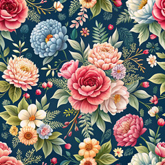 Wall Mural - seamless floral pattern