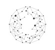 © AnaMaria - Connected web black dots, data concept, black and white, transparent background geometric vector illustration for business and technology, business connection with global data, cloud technology
