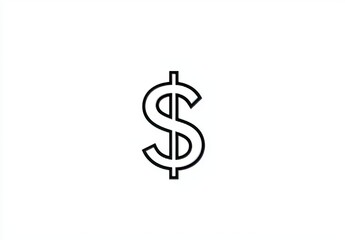 Drawn line of dollar symbol isolated on white background. Money symbol with scribble. Minimalistic design. Investment concept.