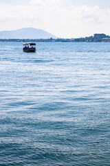 tourist boat in Lake Sevan, Armenia in summer