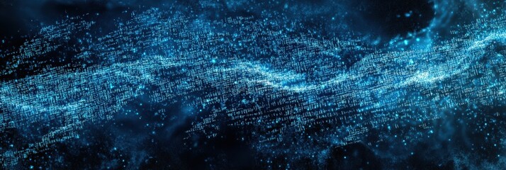 Wall Mural - abstract digital cyberspace conceptualization with data streams and binary flow.