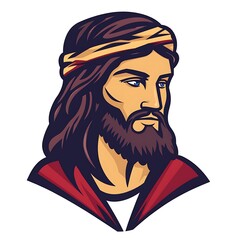 Jesus Christ portrait illustration with headband