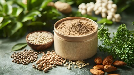 Brown Powder with Almond, Quinoa and Other Grains