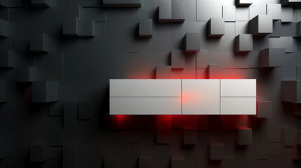 Wall Mural - a black and white image of a white box with red lights on it