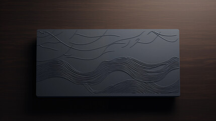 Wall Mural - A black object with a wave pattern on it