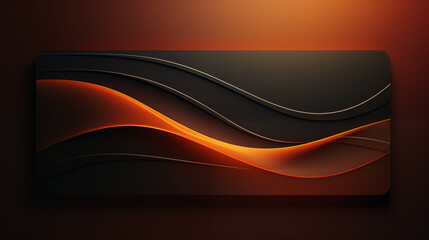 Wall Mural - a black and orange abstract design with a wave pattern