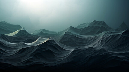 Wall Mural - the water is dark blue and the waves are tall and choppy