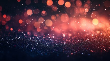 Poster - Abstract Glittering Background with Red and Orange Bokeh Lights