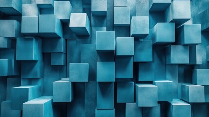 Wall Mural - Abstract Blue Cubes Wallpaper