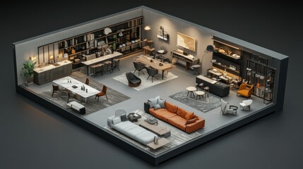 Poster - Modern Interior Design with Furniture and Decor