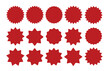 © us studio - Starburst sticker set Price tag badge collection Vector illustration. red tag png. red sale tag