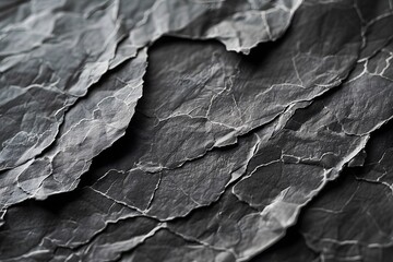 Wall Mural - Textured Layers of Crumpled Black Paper