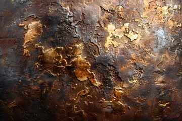 Wall Mural - Abstract Metallic Texture with Rich Earthy Tones and Intricate Patterns