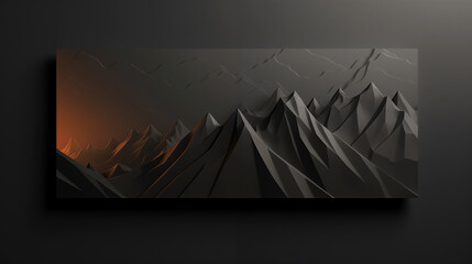 Wall Mural - a black and white photo of mountains with a red