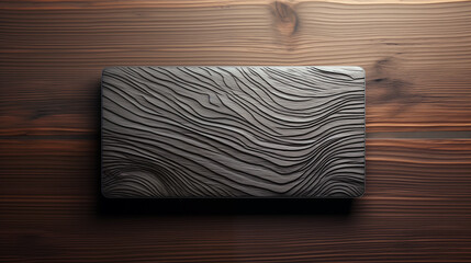 Wall Mural - A wooden block with a pattern of lines on it