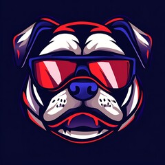 Wall Mural - Cool Pug Dog Mascot Logo Design with Sunglasses