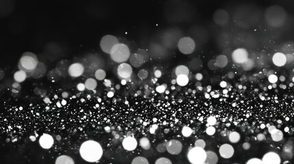 Canvas Print - Abstract Black and White Bokeh Background with Glitter