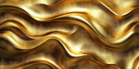 Wall Mural - 3d style Gold liquid texture background, abstract golden backdrop