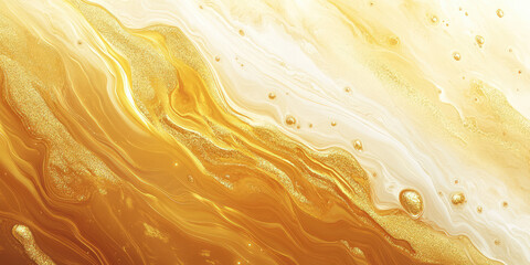 Wall Mural - 3d style Gold liquid texture background, abstract golden backdrop