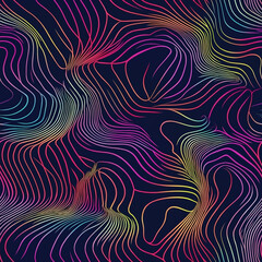 Wall Mural - Neon abstract colorful background with lines. Seamless repeating pattern