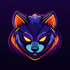 Poster - Cool Colorful Wolf Mascot Logo for Gaming Team