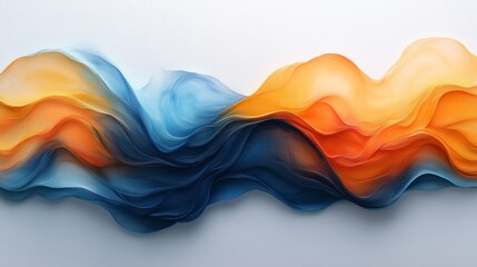 Abstract colorful wave pattern with blue and orange hues, creative art concept